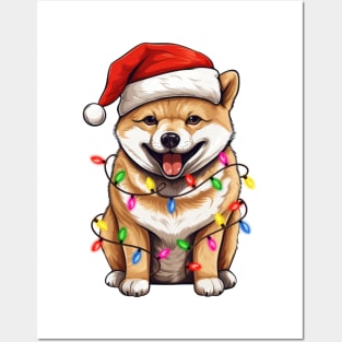 Christmas Shiba Inu Posters and Art